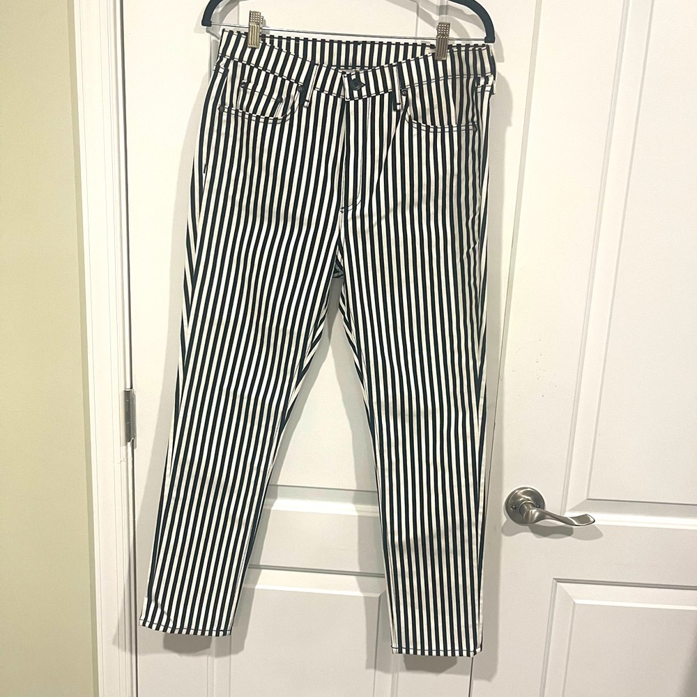 Rag & Bone Blk/Wht striped jeans